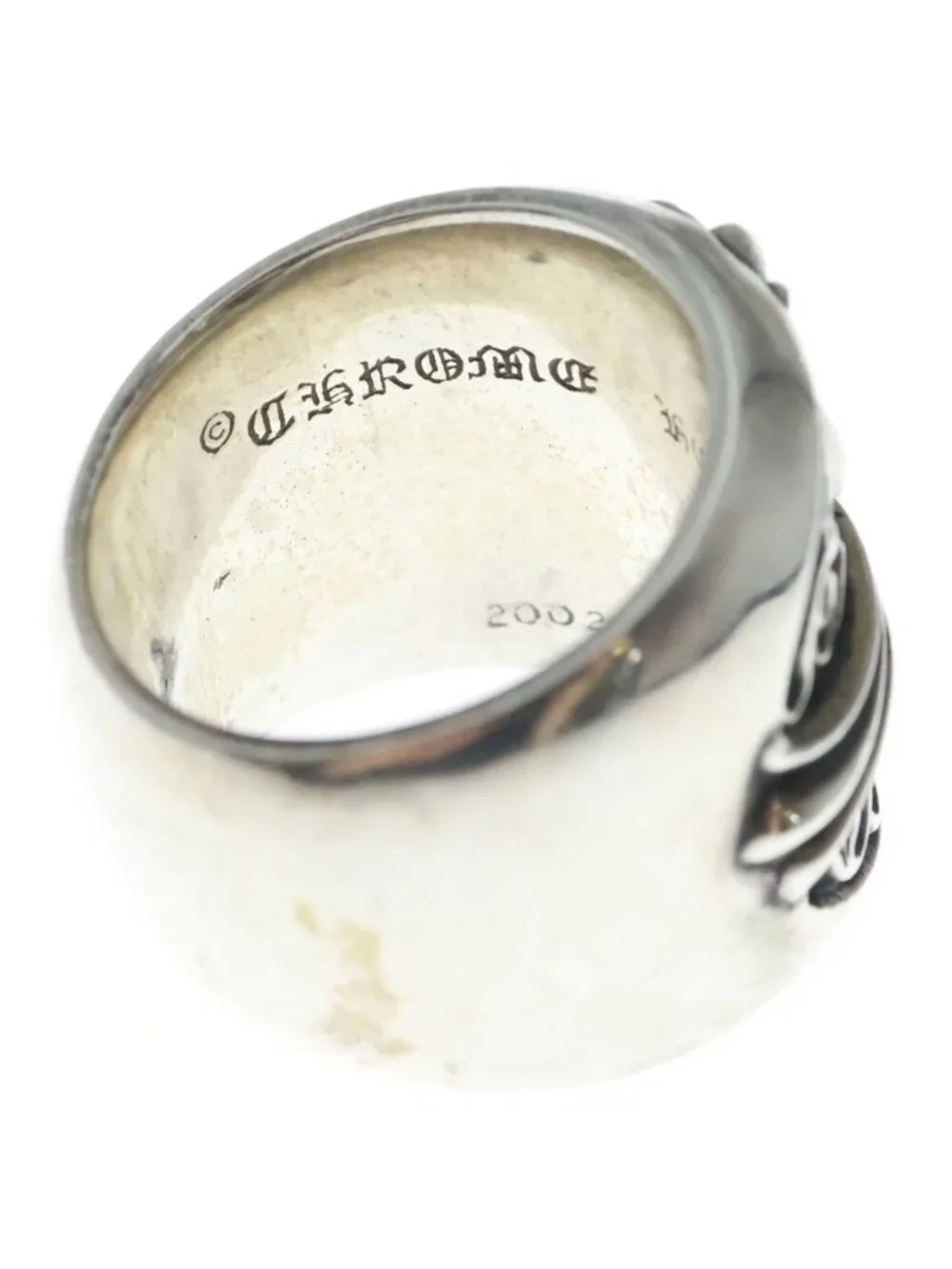 Chrome Hearts Classic Oval Classicoval Cross Ring Silver